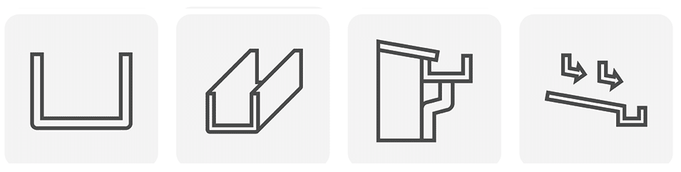 box -shaped gutter